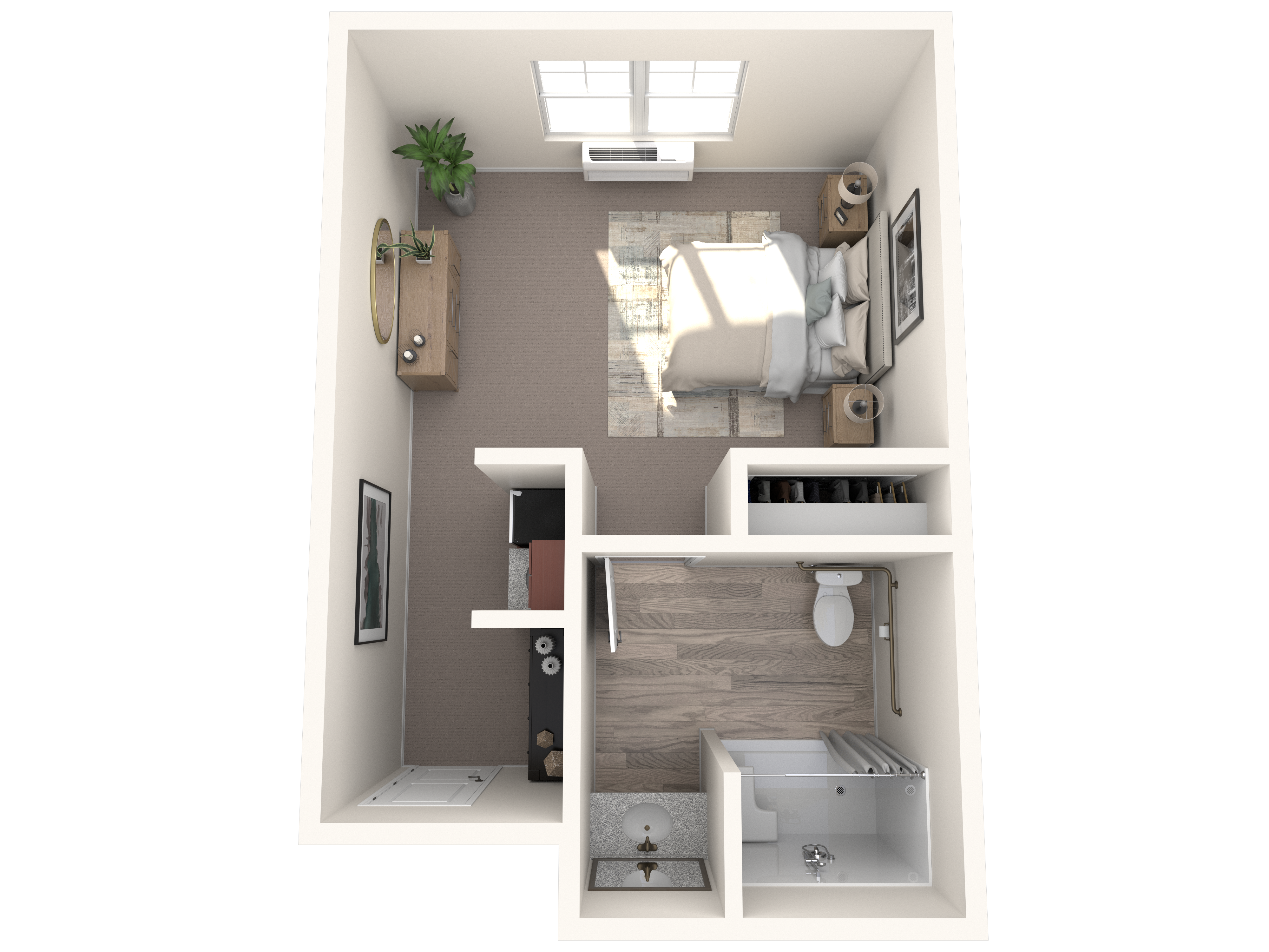 Studio, 1 Bath Floor Plan