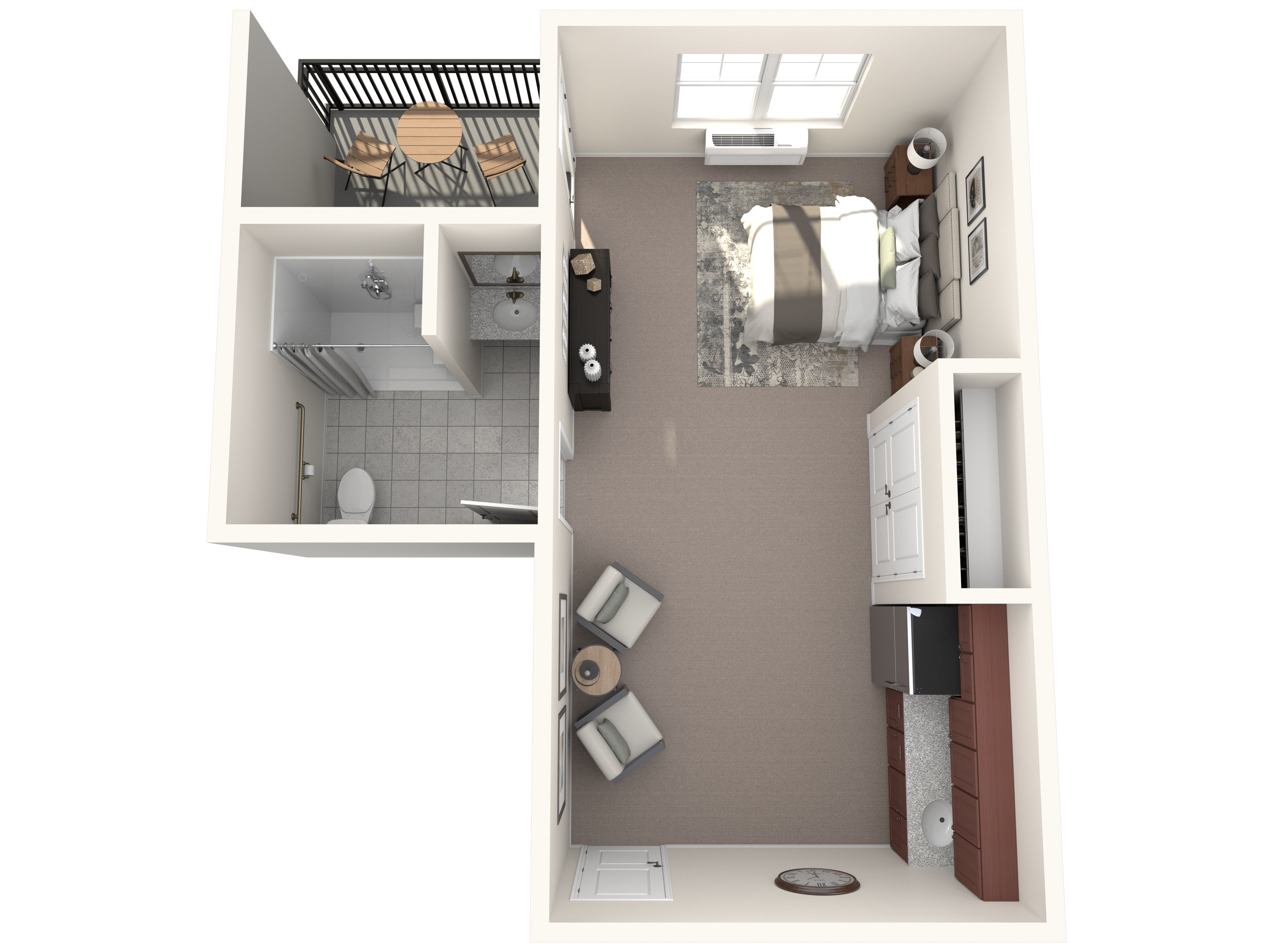 Studio, 1 Bath Floor Plan