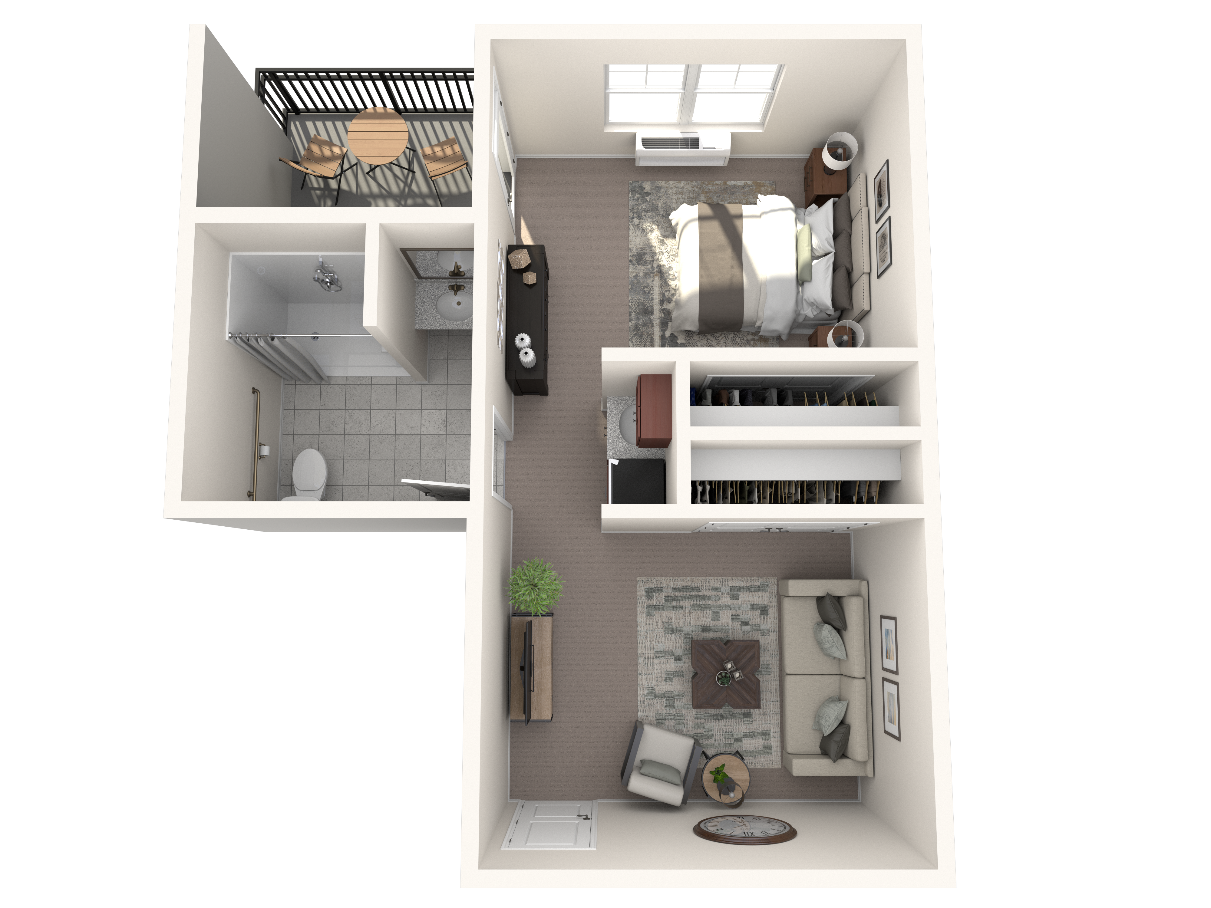 1 Bed, 1 Bath Floor Plan