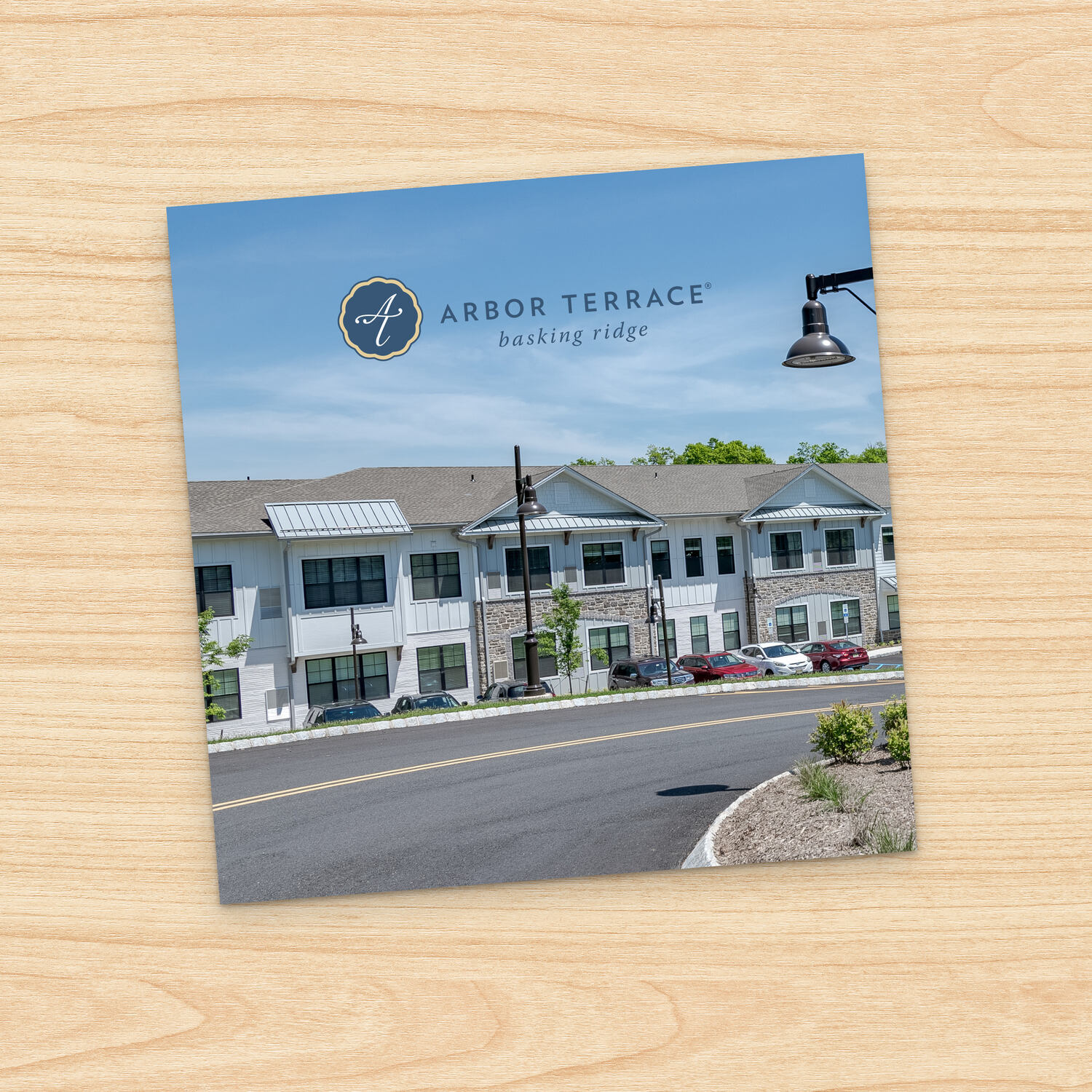 The cover image for Arbor Terrace Basking Ridge community brochure.
