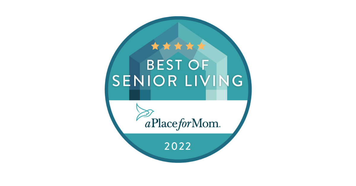 Best of Senior Living - A Place for Mom 2022 Award Badge, recognizing top-rated senior living in Citrus Park, FL.