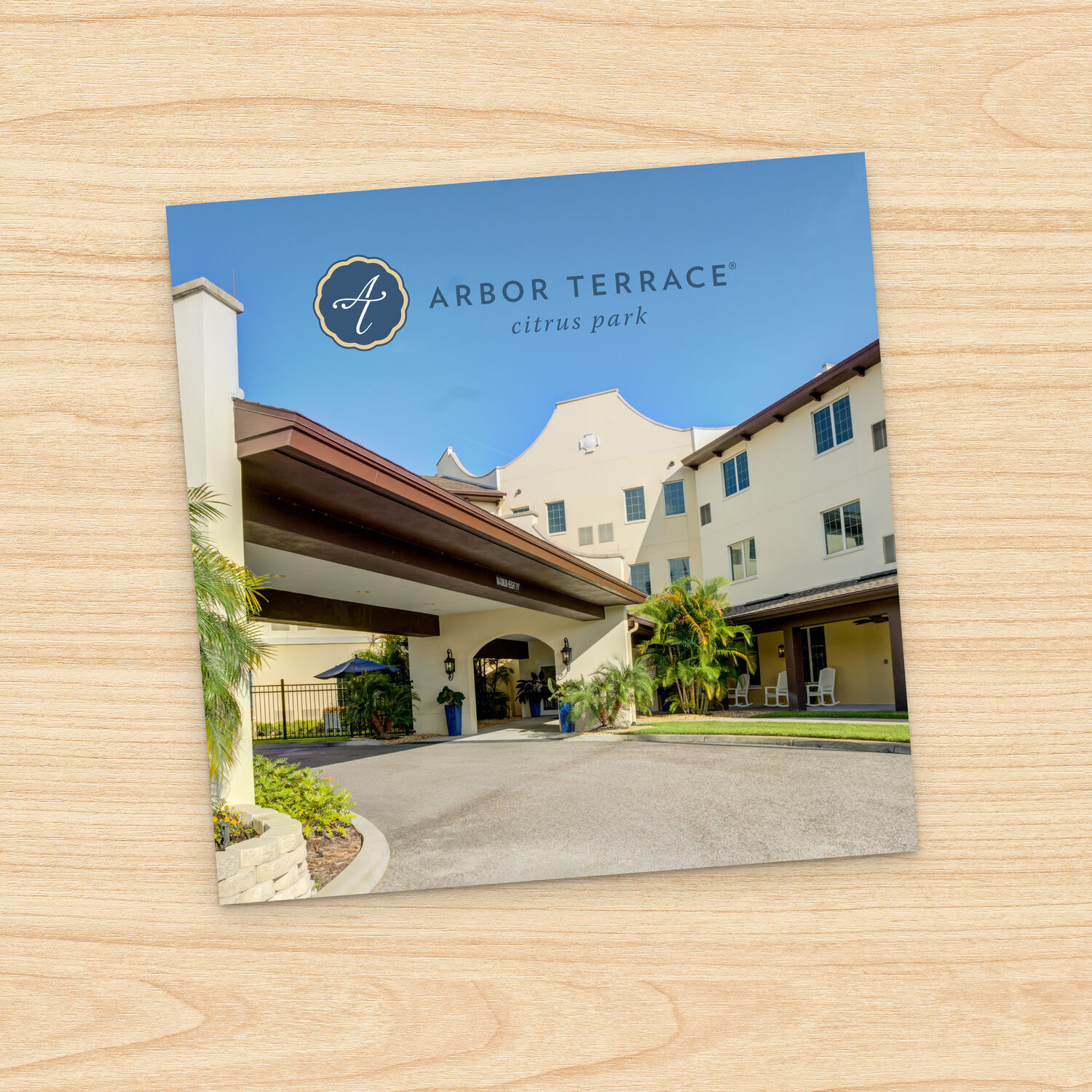 The cover image for Arbor Terrace Citrus Park brochure.