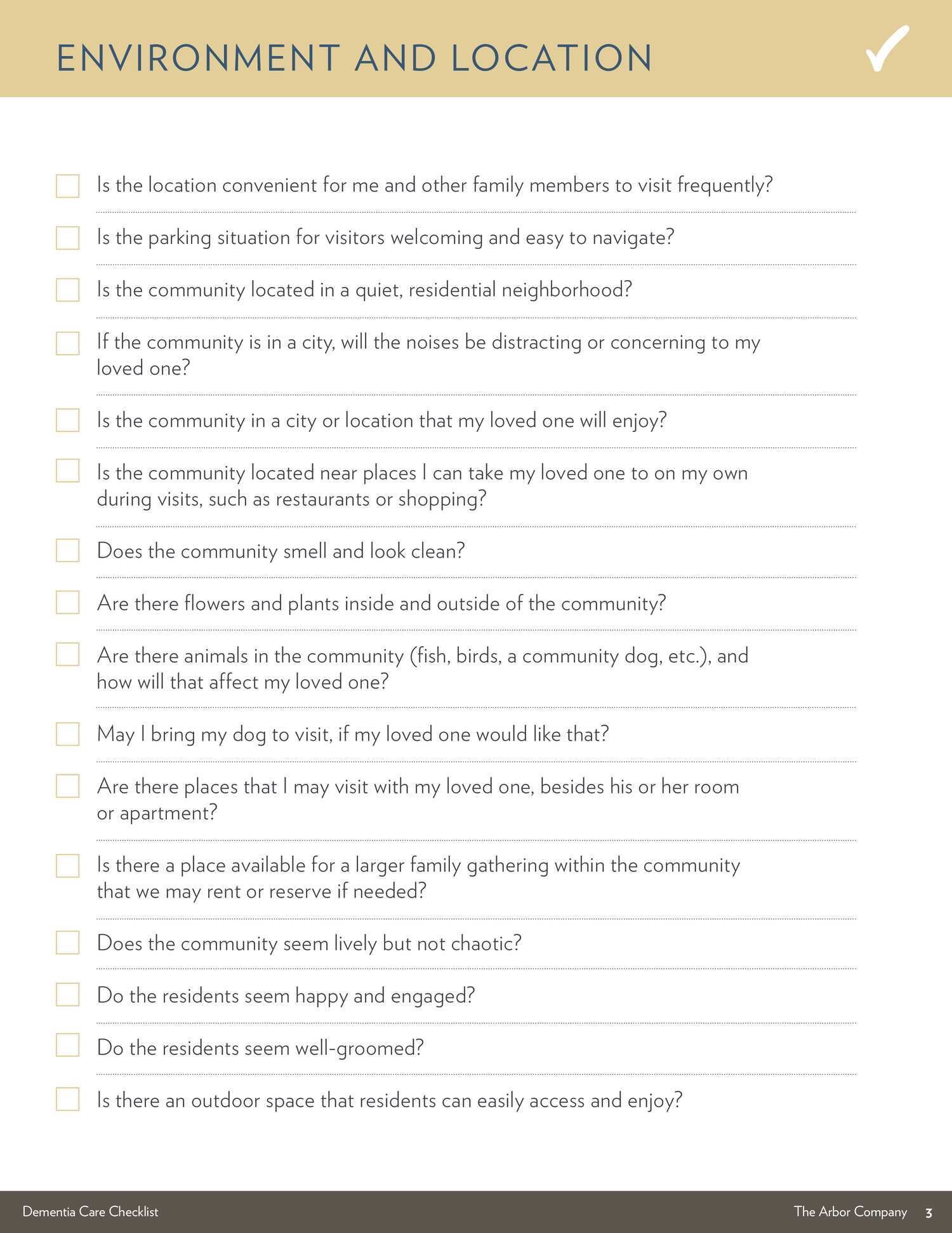 Dementia Care Checklist 3