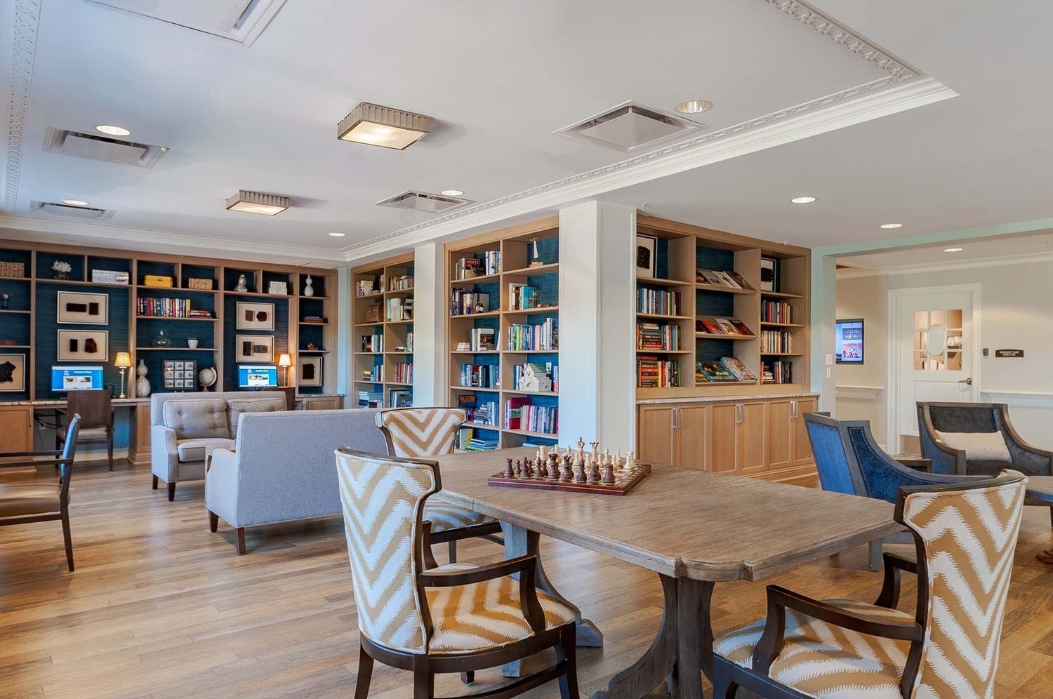 The library at Solana Doylestown