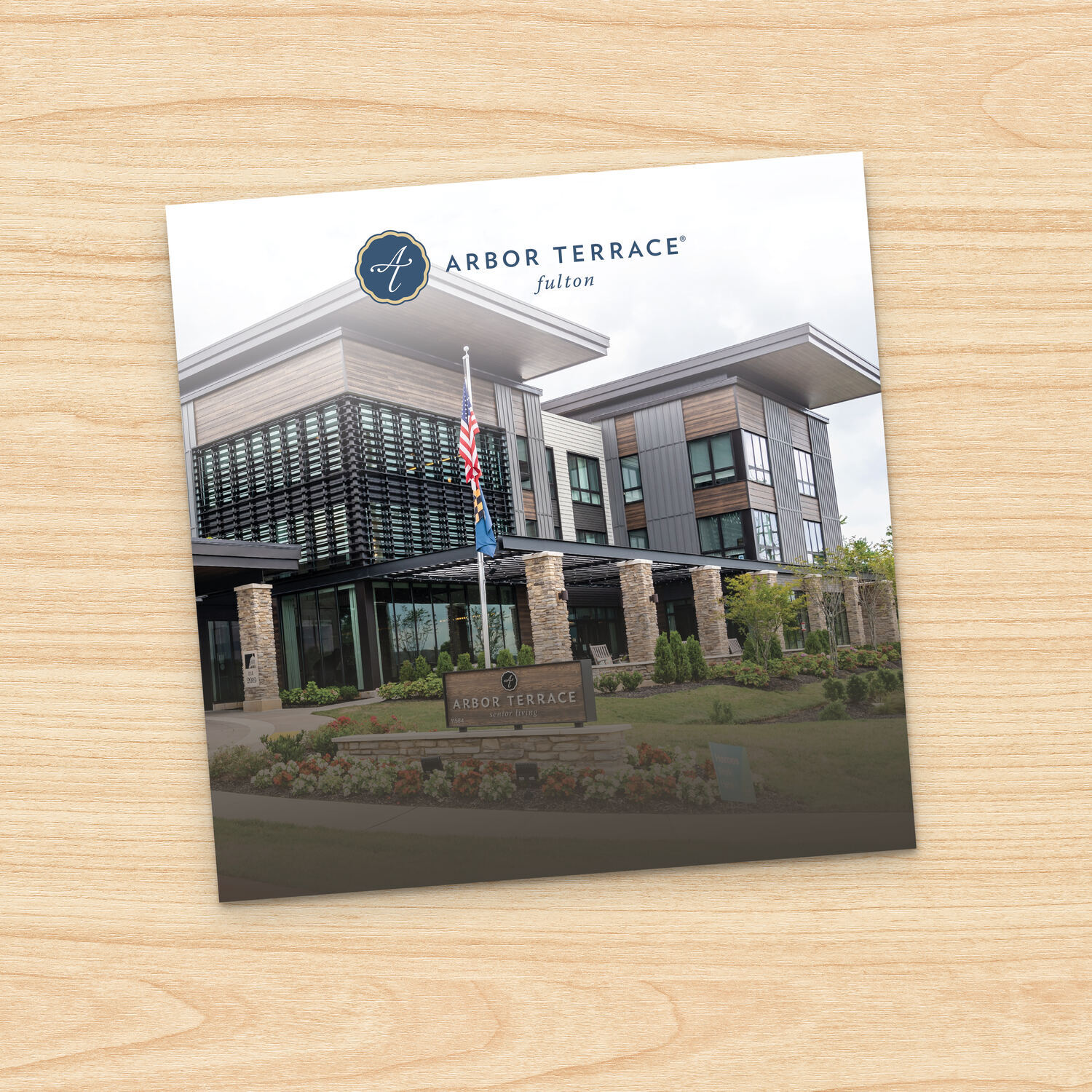 The cover image for the brochure for Arbor Terrace Fulton.