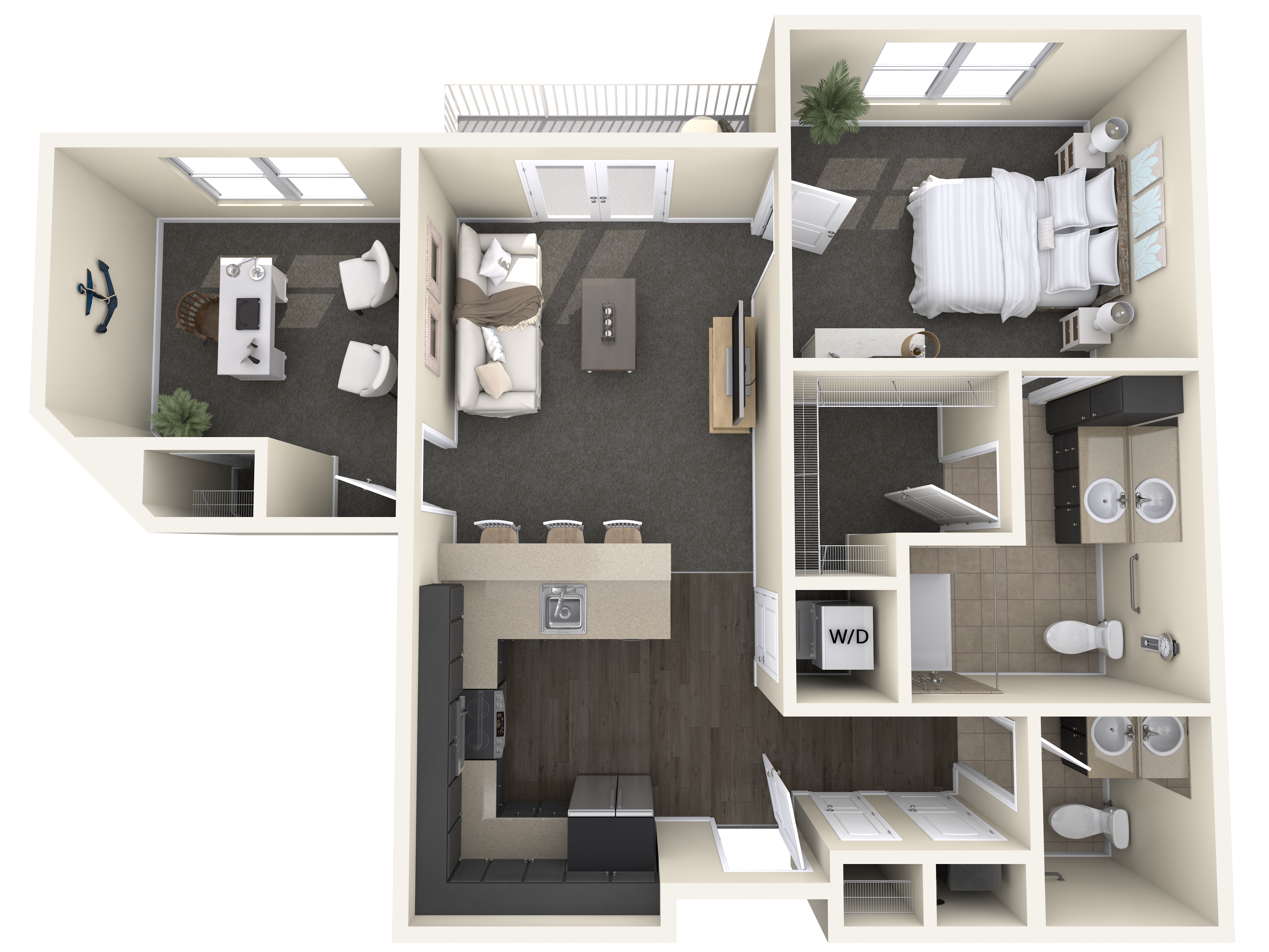 The Dacula_One Bedroom Suite with Den_874sqft