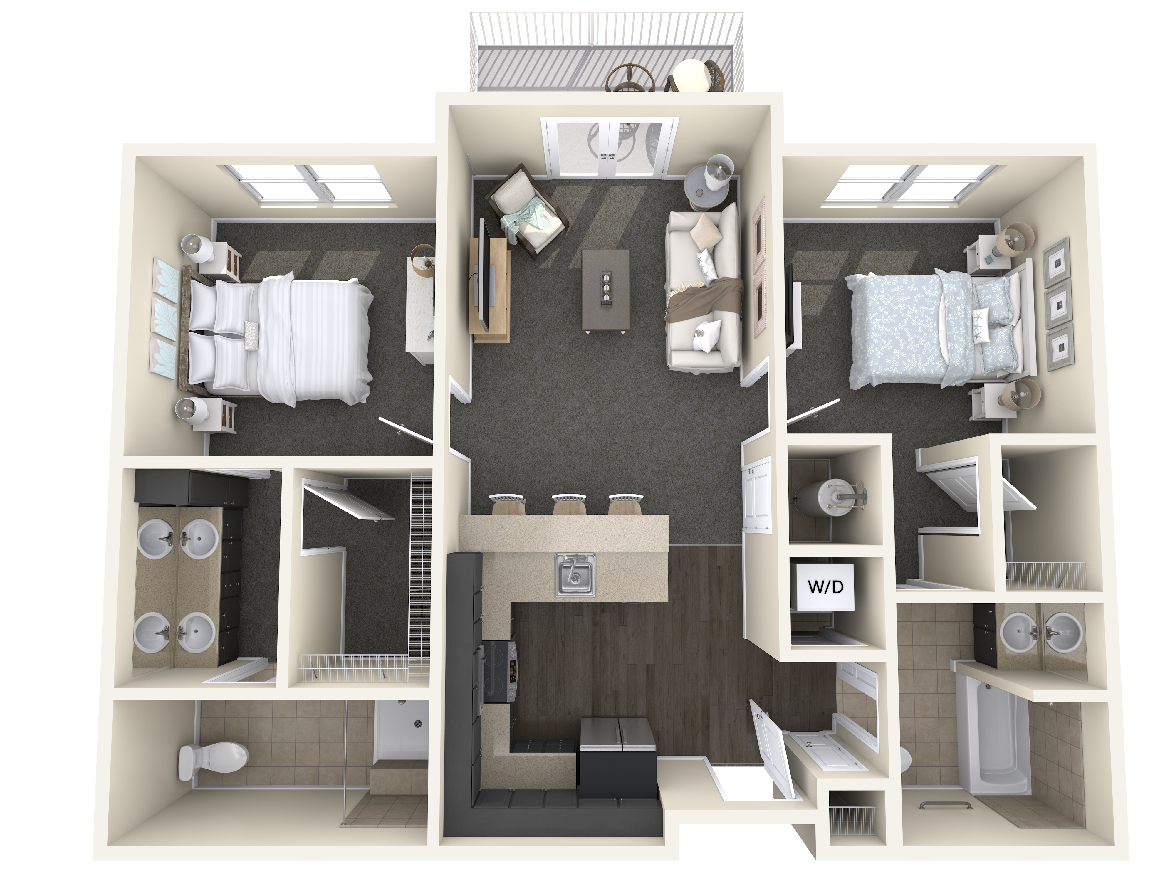 The Gwinnett_Two Bedroom Suite_955sqft