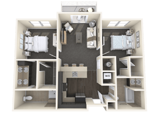 The Gwinnett_Two Bedroom Suite_955sqft