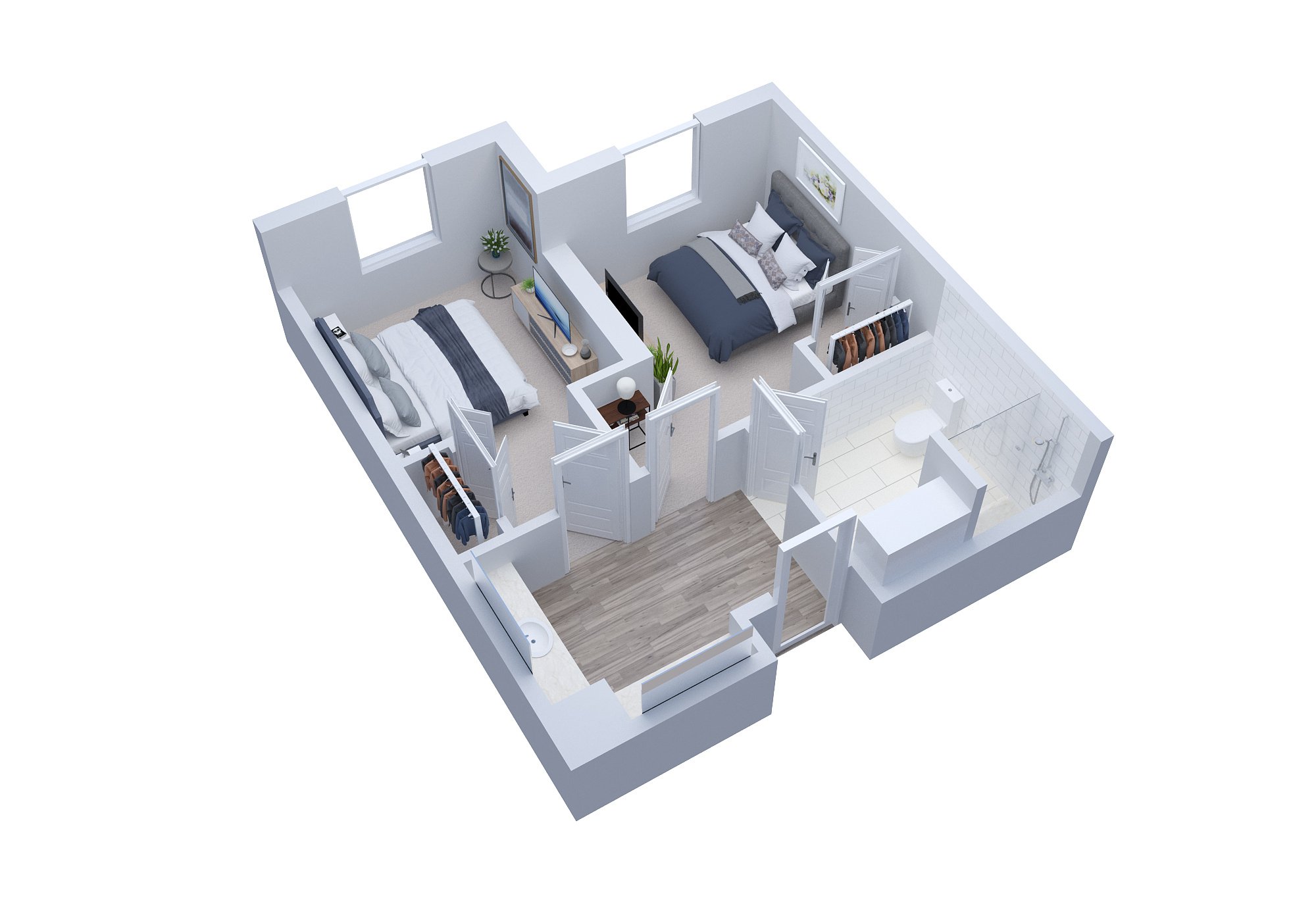 Mangrove Companion Suite OR - Two Bed One Bath 524-539 sqft Floor Plan
