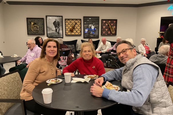 seniors and loved ones celebrate family social night