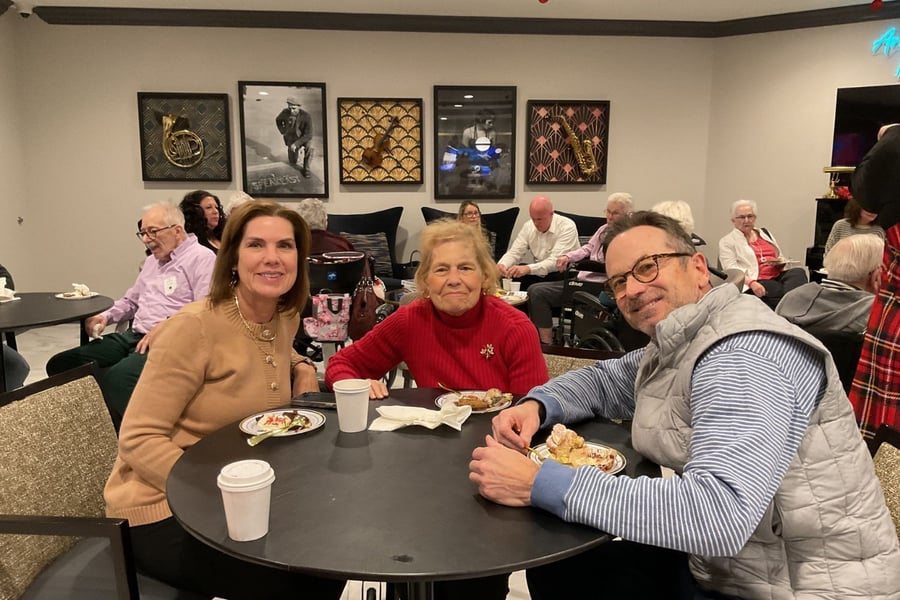 seniors and loved ones celebrate family social night