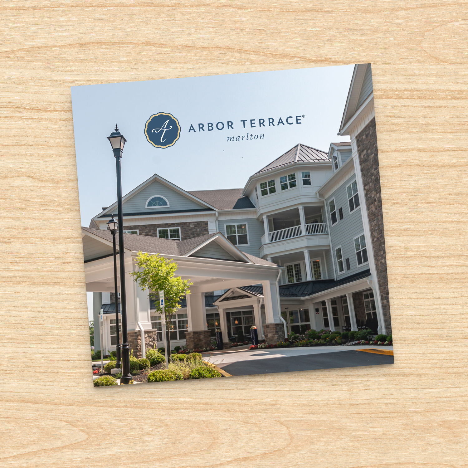 The cover image for Arbor Terrace Marlton community brochure.