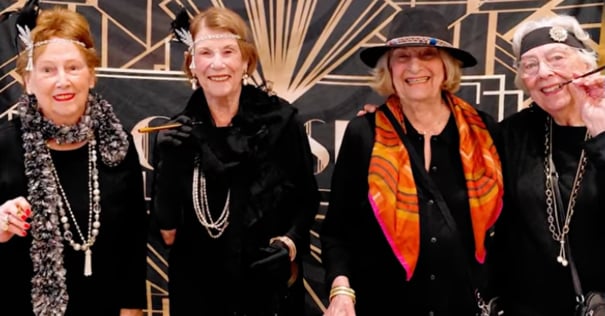 Mirabelle Residents Dressed up for a Great Gatsby Halloween Party