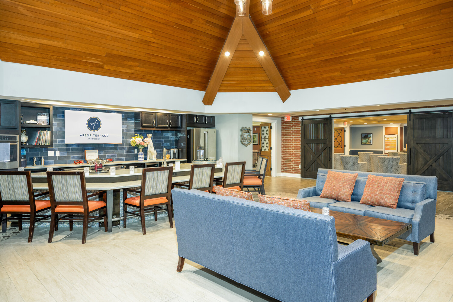 living room and bar area in Arbor Terrace Monmouth