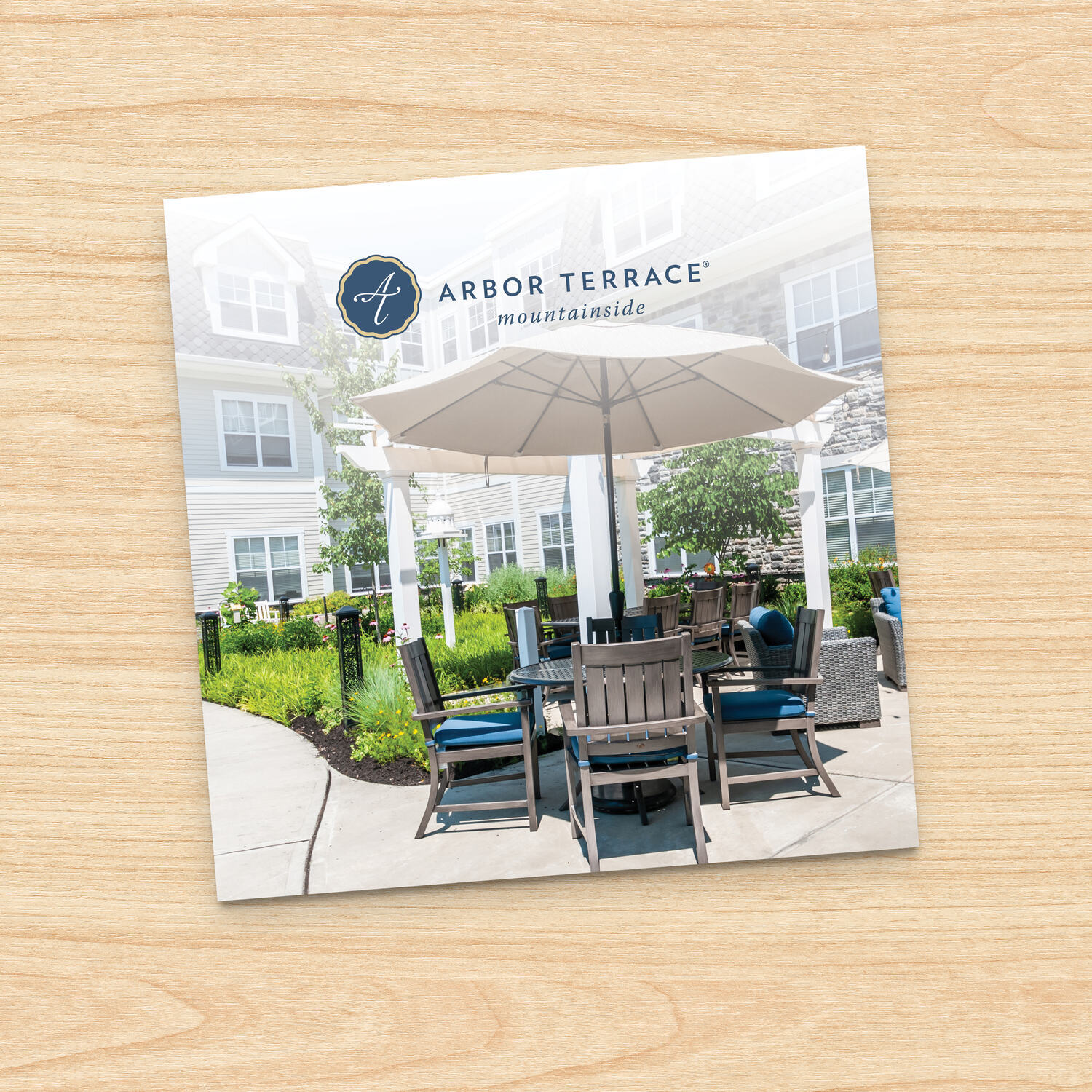 The cover image for the community brochure for Arbor Terrace Mountainside.