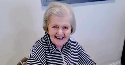 a senior lady smiling