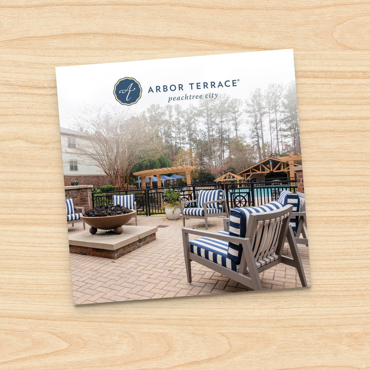 the cover image for Arbor Terrace Peachtree City community brochure.