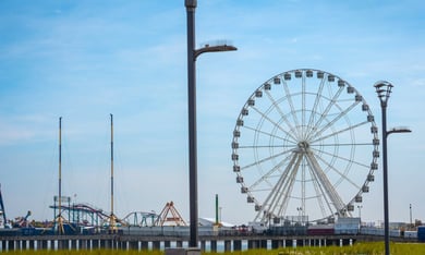 The iconic Asbury Park boardwalk and Ferris wheel on the Jersey Shore — a beloved local attraction near Arbor Terrace Shrewsbury and the senior living Tinton Falls NJ community.
