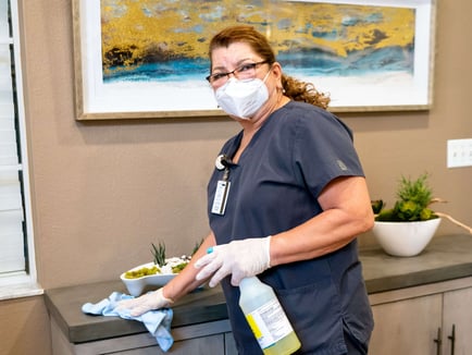Staff member wearing PPE