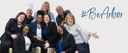 Staff members posing 