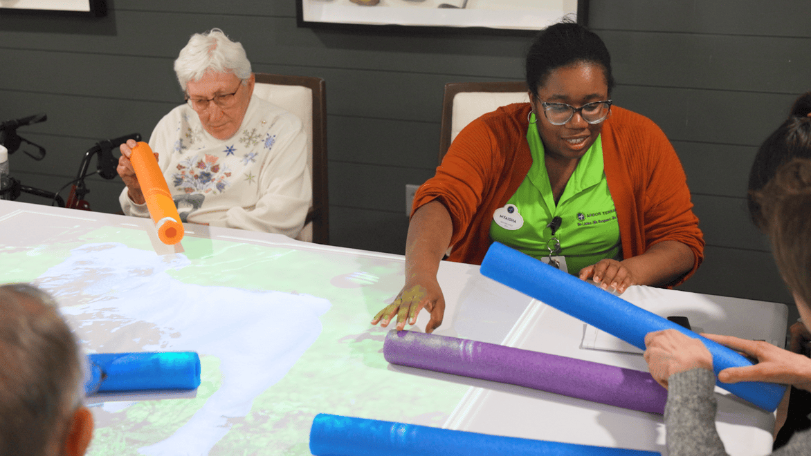 Arbor Terrace Basking Ridge Staff and Residents doing an activity