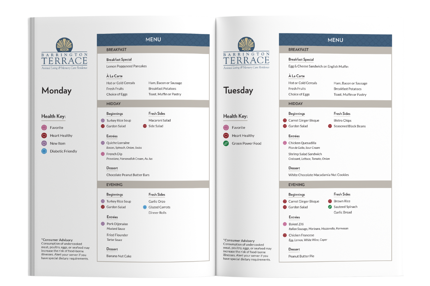 Dining Menu Barrington Terrace
