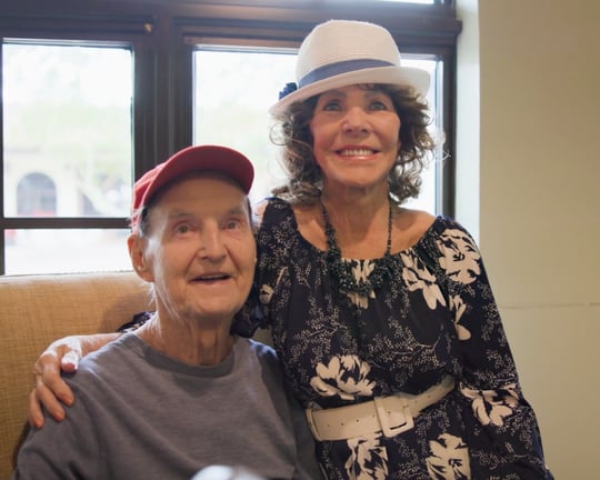 Senior residents in memory care