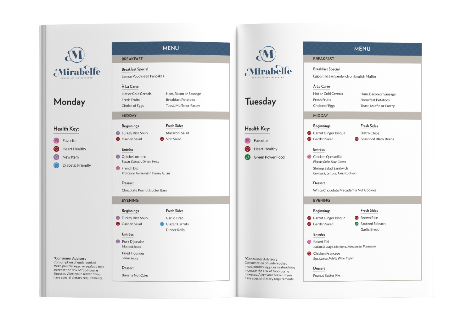 Dining Menu Mirabelle