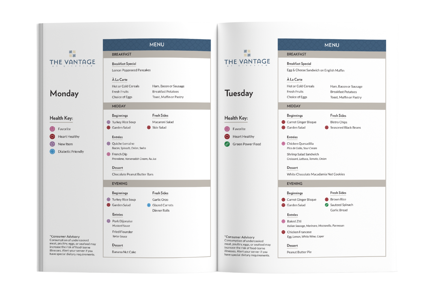 Dining Menu The Vantage