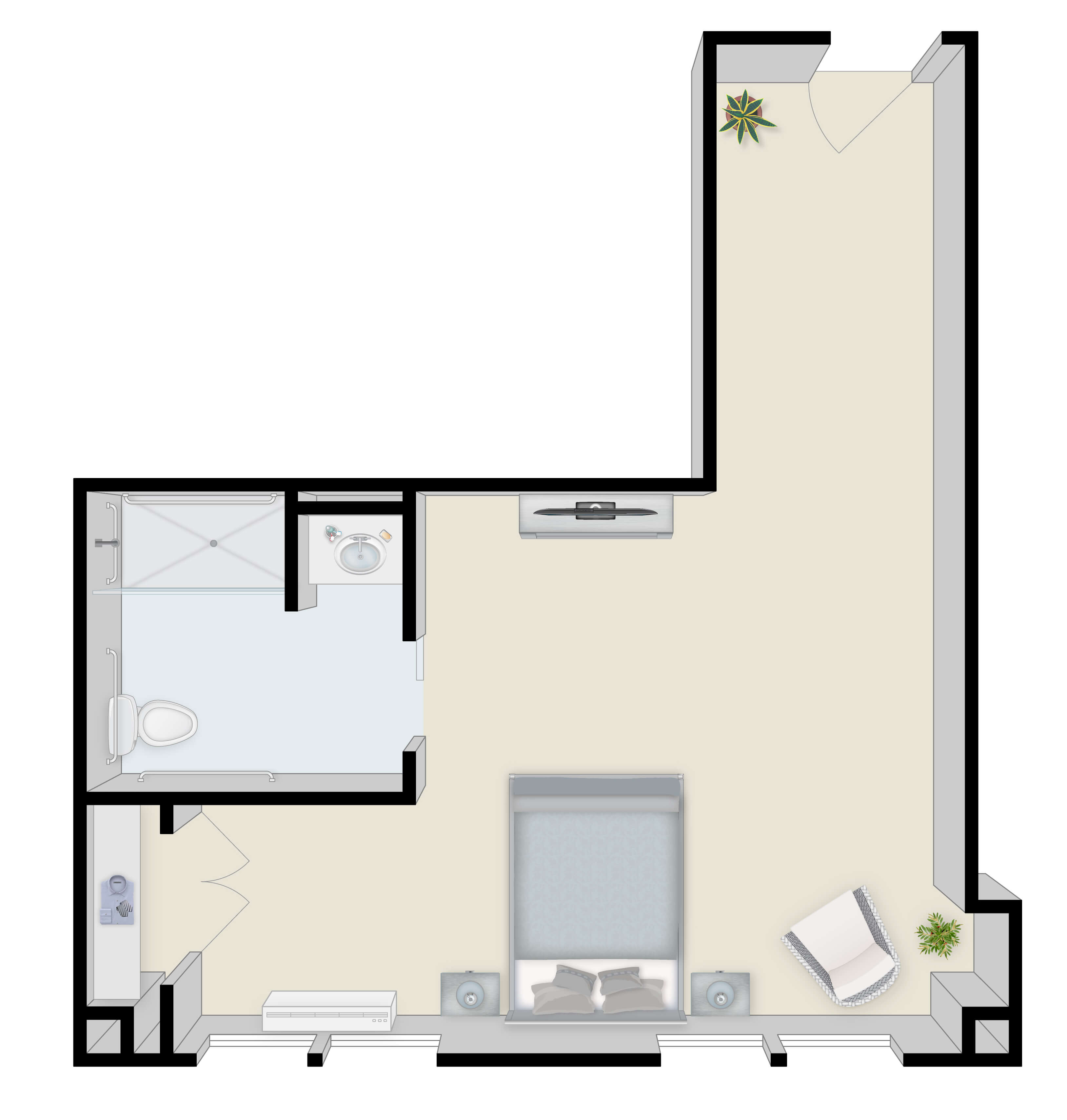 Arbor Terrace Waugh Chapel - Dementia Care Studio, 1 bath