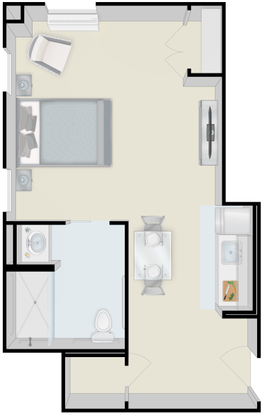 Arbor Terrace Waugh Chapel - Assisted Living Studio, 1 bath