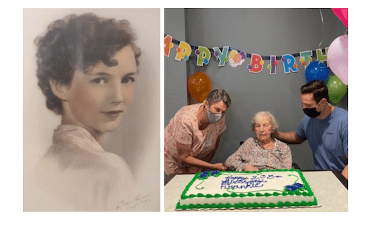 senior resident celebrating her 105th birthday