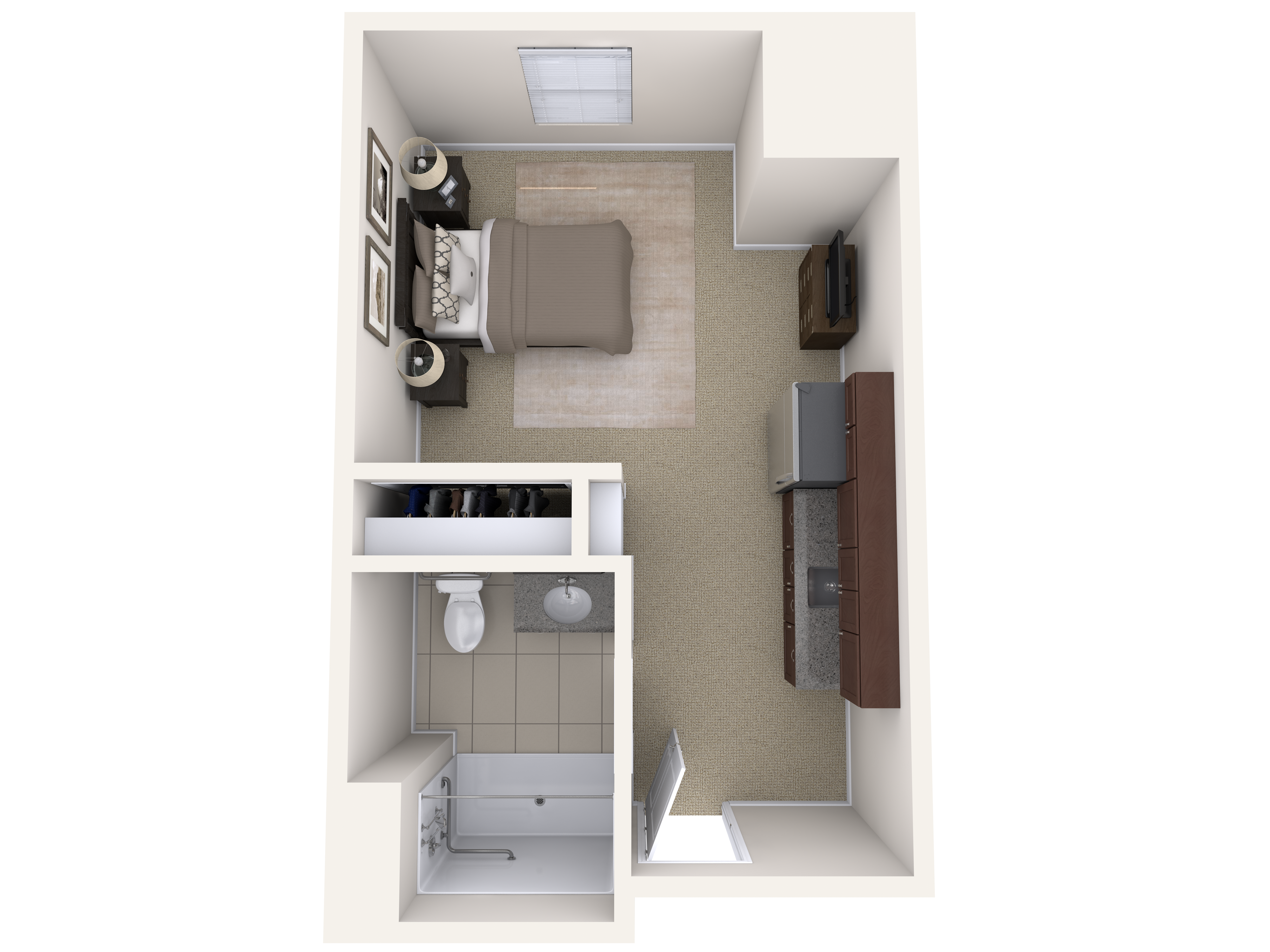 Studio, 1 Bath Floor Plan