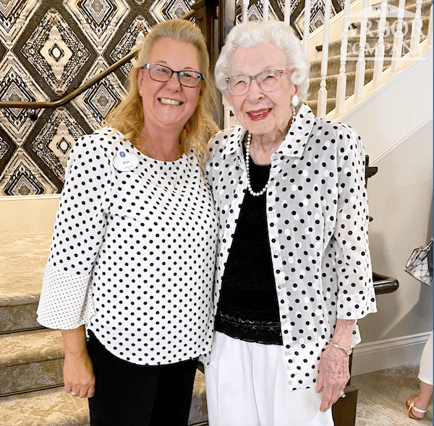 Arbor Terrace Hamilton Mill Residents Smiling in Polkadots 