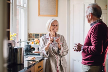 Arbor Terrace Hamilton Mill Residenets having coffee