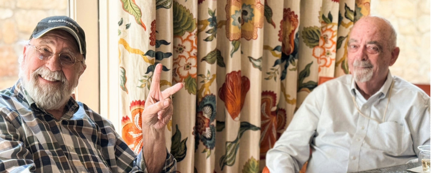 Texas - two seniors men drinking together