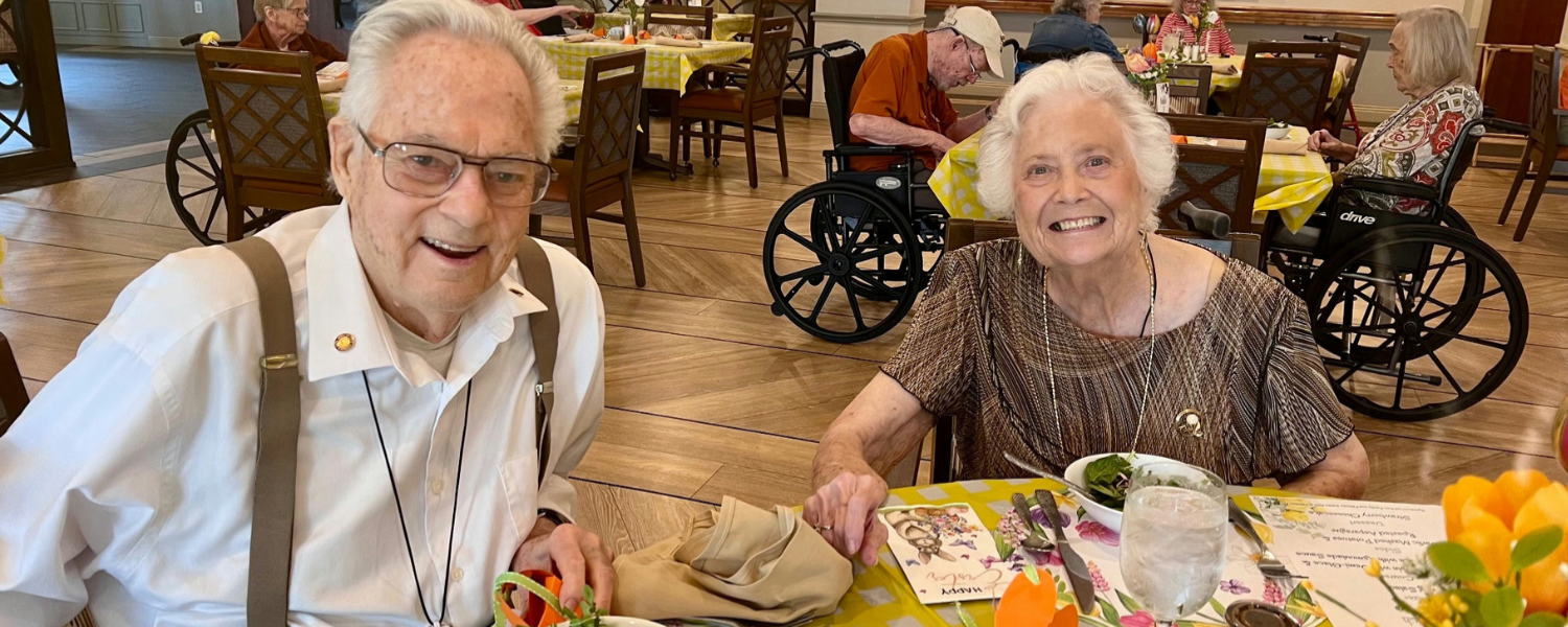Texas - two seniors sharing a meal