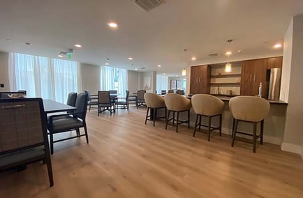 Dining room with bar area