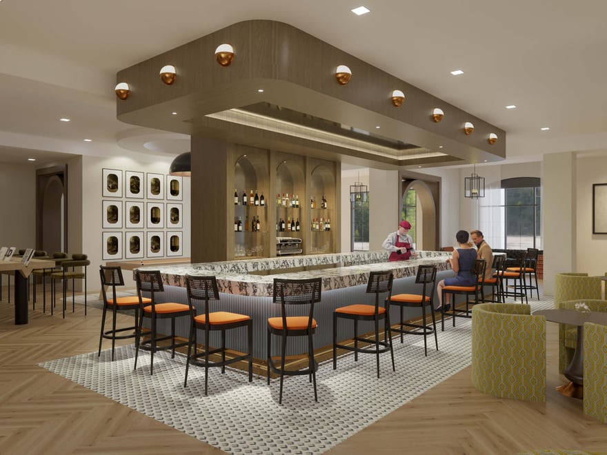 Opus Bar inside independent living community near by Berclair