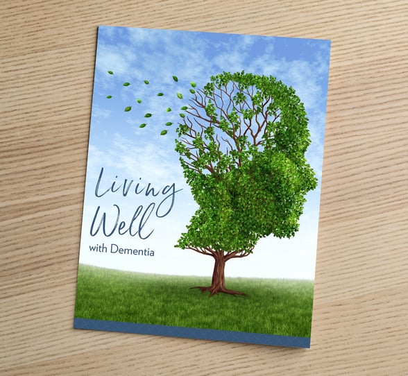 Cover of "Living Well with Dementia," a free guide supporting families navigating dementia care in Miami, FL.