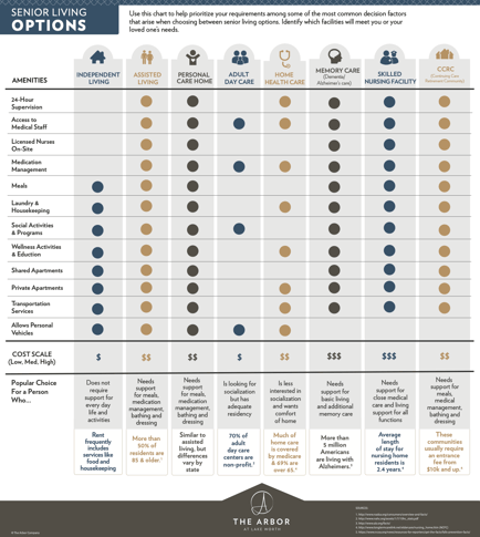 Senior Living Options Infographic