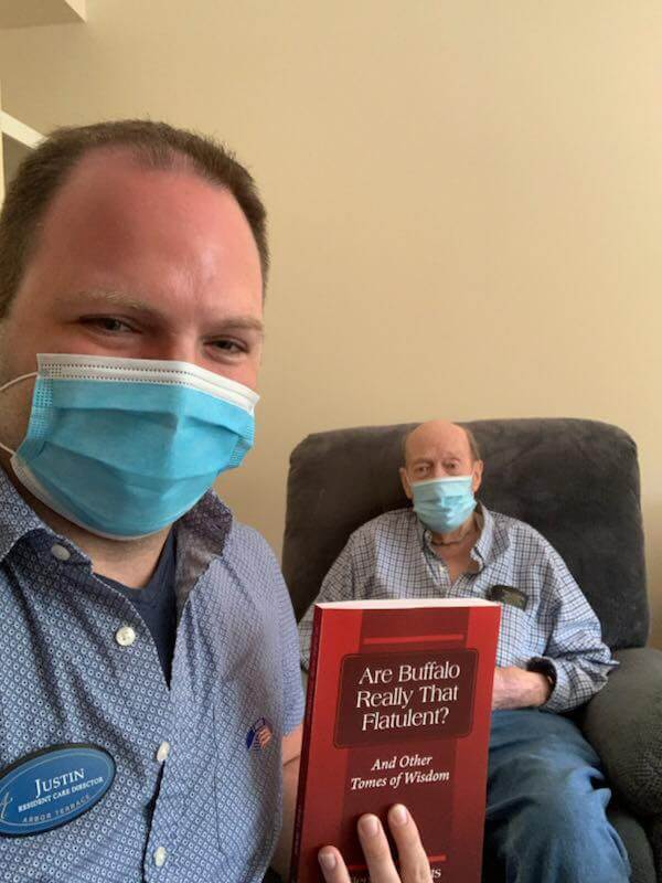 Resident Author with the book he published