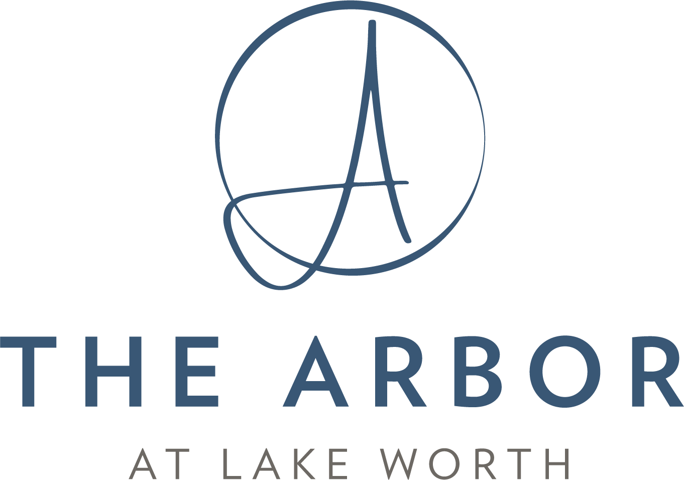 The Arbor Lake Worth Logo-Primary-Screens-Blue and Grey