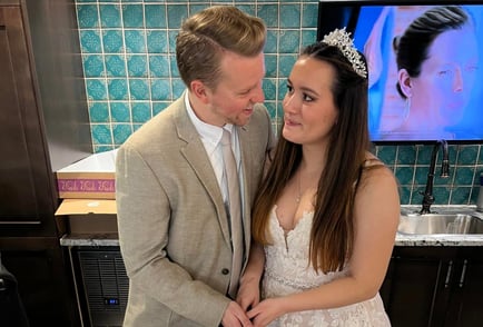 A staff member celebrates her wedding day, sharing her special moment with the Arbor Terrace Waugh Chapel community in Gambrills, MD.