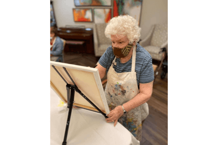 Arbor Terrace Hamilton Mill resident painting
