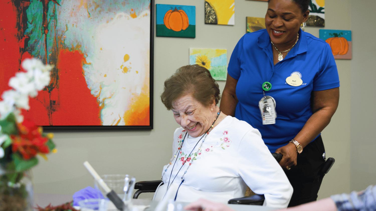 Arbor Terrace Hamilton Mill Resident Smiling
